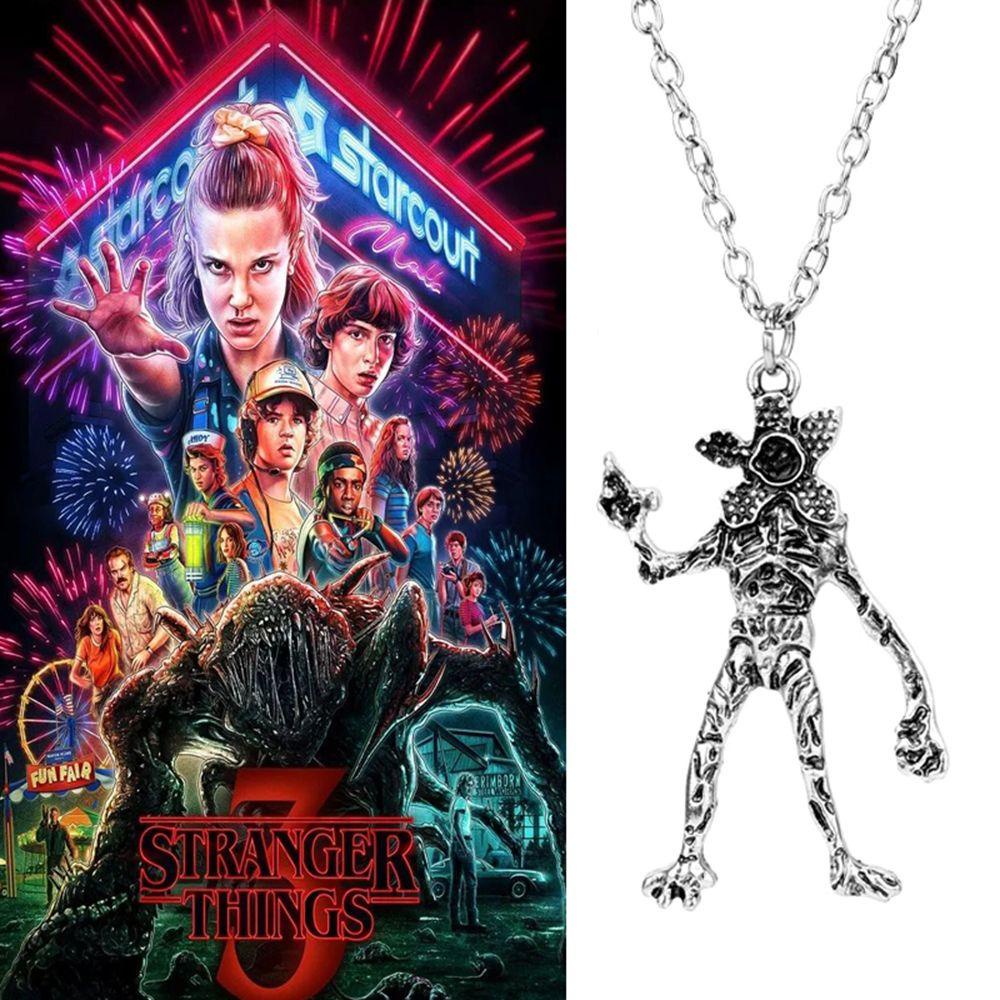 Mxbeauty Stranger Things Kalung Punk Choker Hadiah Drama Kerah Rantai Perempuan Logam Wanita Rantai Klavikula