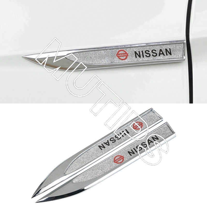 NISSAN 2 Pcs Sticker Dekorasi Panel Pintu Mobil Bahan Logam Aksen Berlian Imitasi Untuk March Juke Skyline Terrano Gtr Livina Xtrail t31 t30