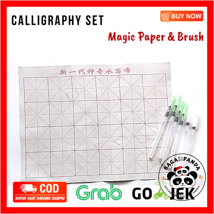 

(BISA COD) Kaligrafi Set Kuas dan Reusable Calligraphy Paper