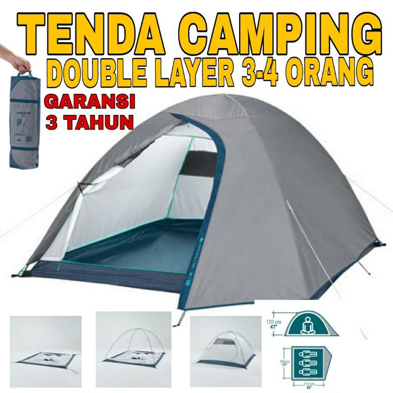 Jual TENDA KEMAH KEMPING CAMPING CAMP DOUBLE 2 LAYER TENT TENTE 3 4 ORG