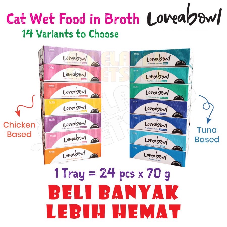 Loveabowl Holistic Cat Wet Food for All Life Stages - Tray isi 24 kaleng x 70g