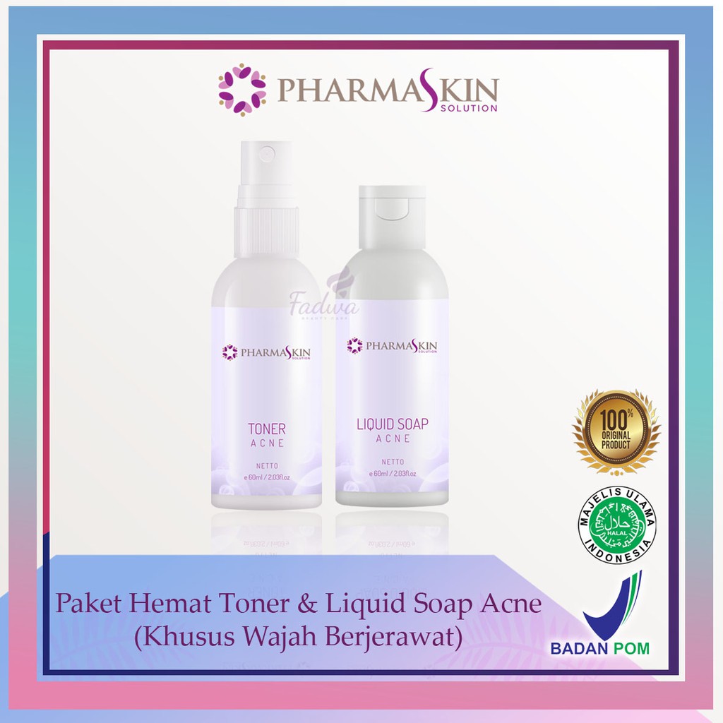 Pharmaskin Paket Skincare Liquid Soap dan Toner Acne Obat Jerawat Perawatan Wajah Berjerawat Resmi H
