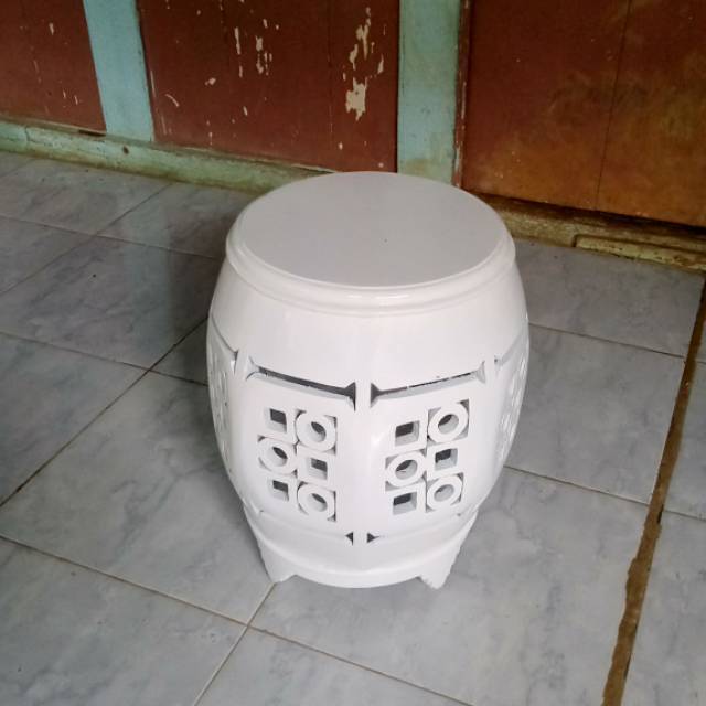 Kursi Kendang Kursi Teras Kursi Santai Unik Putih Duci Furniture Mebel AZRIL SHOPEE