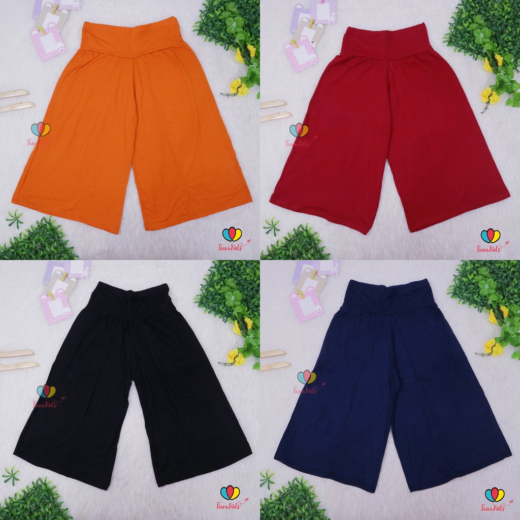 Kulot Pendek Wanita fit to M / Cullotes Pants Celana Polos Kulot Panjang 7per8 Bawahan Harian Adem