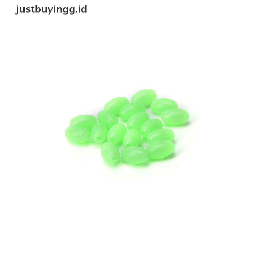 (Justbuyingg.Id) 100pcs Manik-Manik Glow In The Dark Bentuk Oval 5mm / 8mm / 10mm Untuk Membuat Umpan Pancing