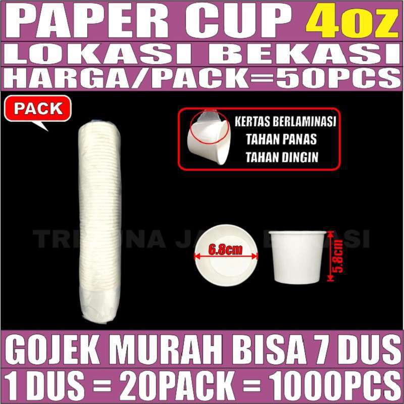 Paper Cup 4oz 50pcs Gelas Kertas Ice Cream Eskrim Jasuke 4 Oz Bekasi