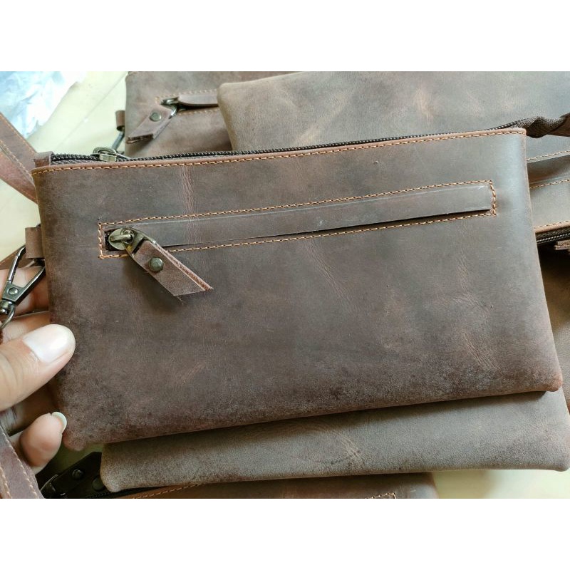 Dompet hp kulit Jurou Kulit Sapi asli crazy horse
