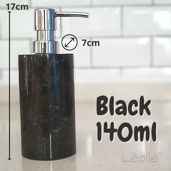Leolle Botol Soap Dispenser Marmer buat Villa Bali 140ml-Hitam (Pre order)