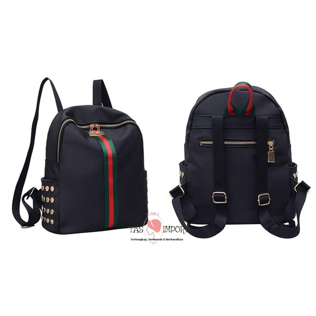 Promo Backpack Tas Ransel Nilon CEWEK model gucci - Tas Punggung wanita RNG