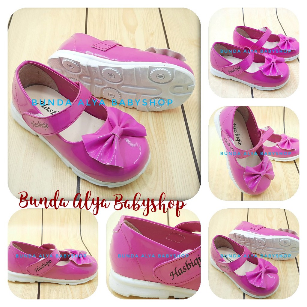 Sepatu Anak Perempuan Usia 2 3 Tahun PINK SIze 22 - 25 - Sepatu Pesta Anak Cewek Slip On Alas Karet Anti Licin