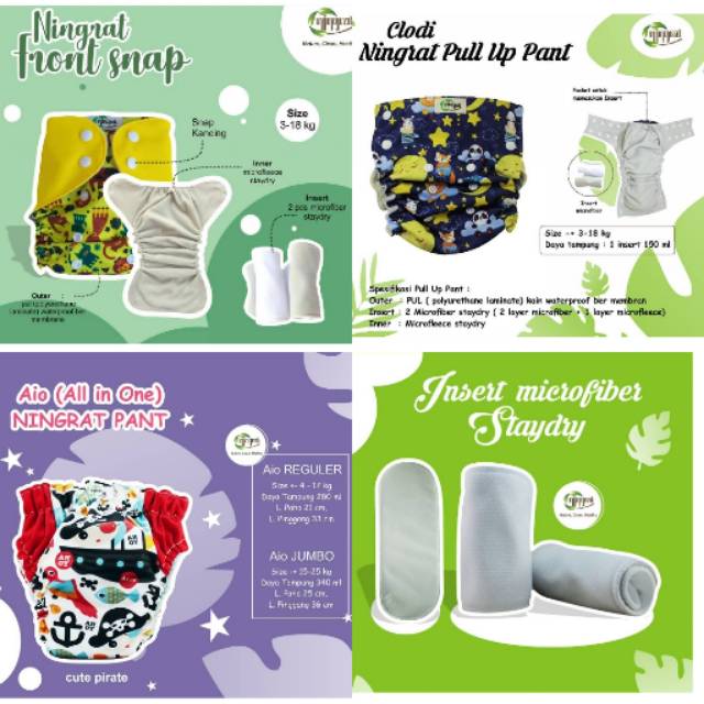 (Habisin stok) Paket Clodi Ningrat premium anti bocor reguler jumbo front snap pull up pant pants