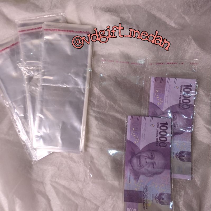 plastik OPP 7x15 cm  l plastik uang buket l plastik uang l plastik kaca l plastik buket