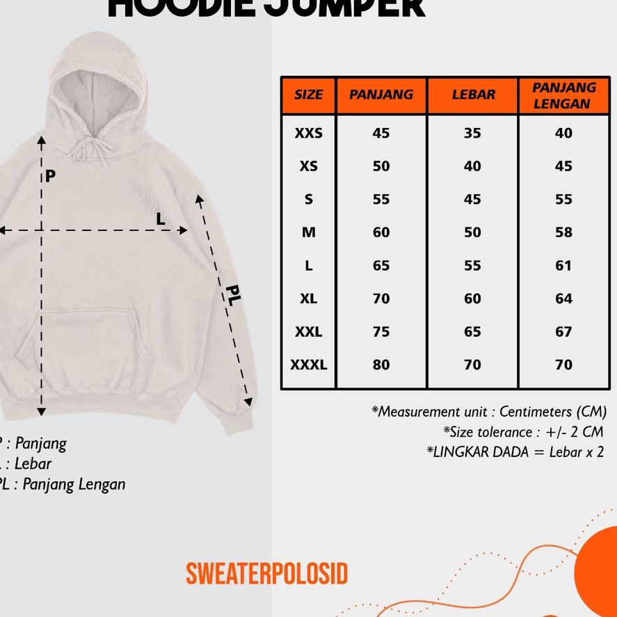 SWEATERPOLOSID Hoodie Jumper Hitam Wanita XXS - XXXL Polos
