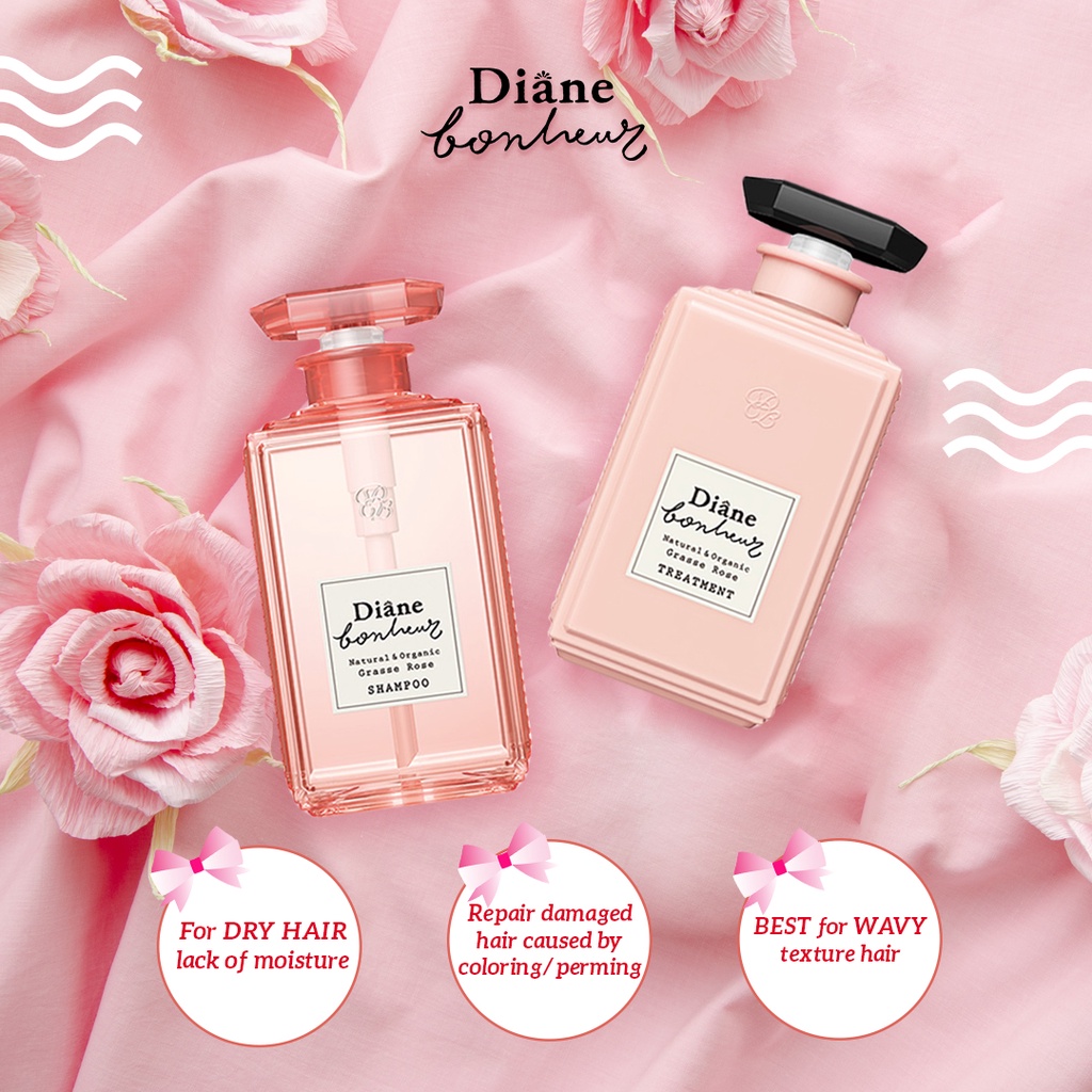 PAKET Diane Bonheur Grasse Rose Shampoo + Treatment (Made In Japan)