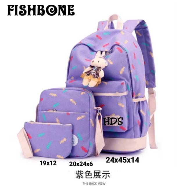 Tas ransel anak laki laki perempuan terbaru / Tas sekolah anak perempuan sd smp sma / Tas ransel karakter Among US / Promo Backpack fishbone / ransel 3in1 /ransel satu set murah