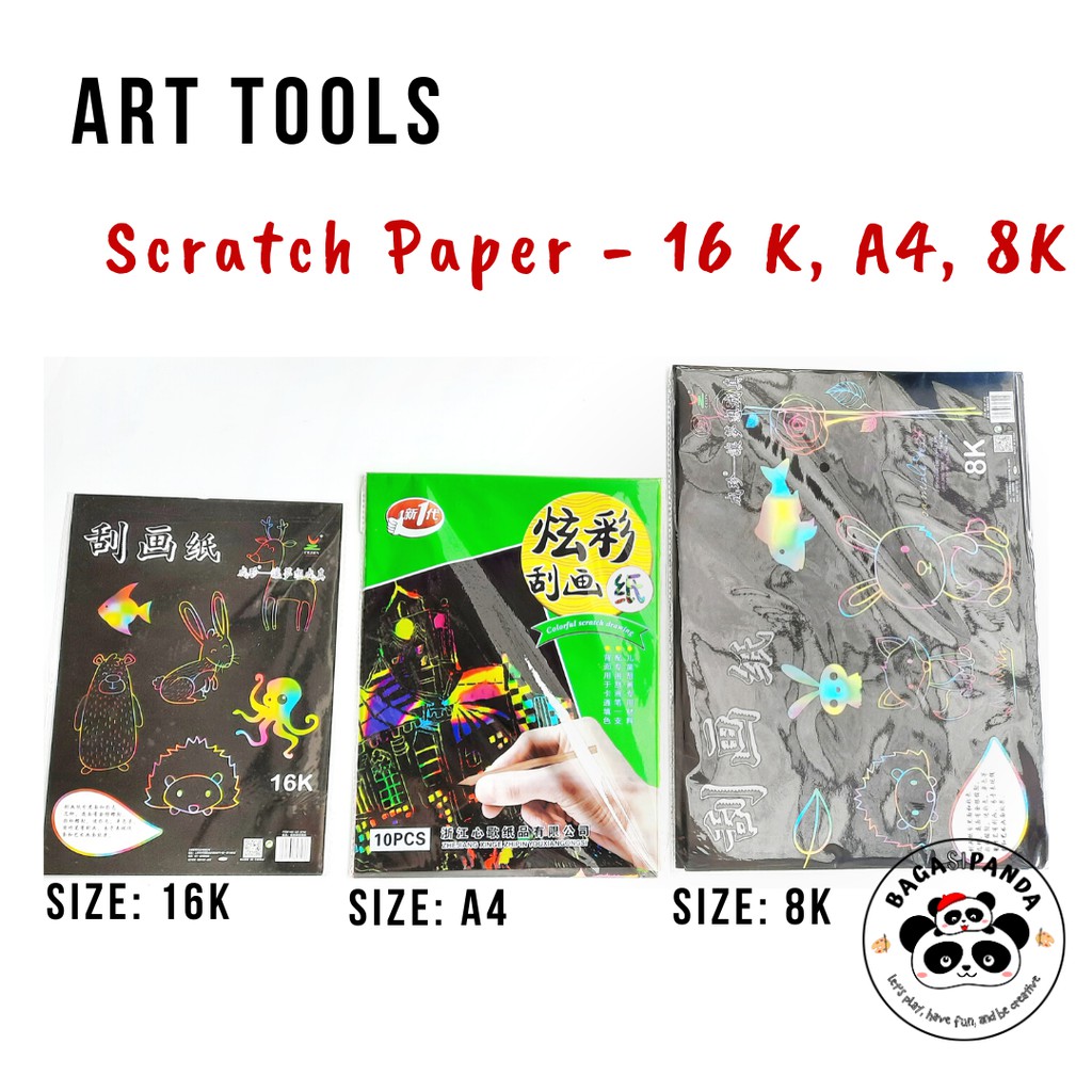 Scratch Paper Kertas Kaligrafi Pelangi / Kertas gambar hitam