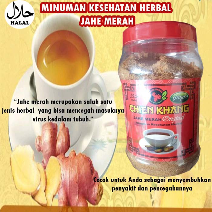 JAHE MERAH ORIGINAL Cap Chien Khang Minuman Herbal Kesehatan Alami Penangkal Virus Minuman Instan