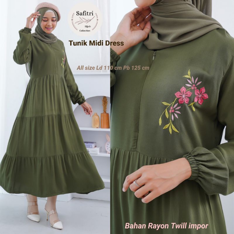 Tunik Midi Dress BY ORI SAFITRI/Tunik Rayon