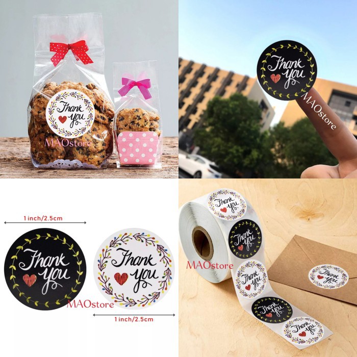 

MAOSTORE 2 MOTIF STIKER STIKER THANKYOU STIKER KEMASAN SRW28