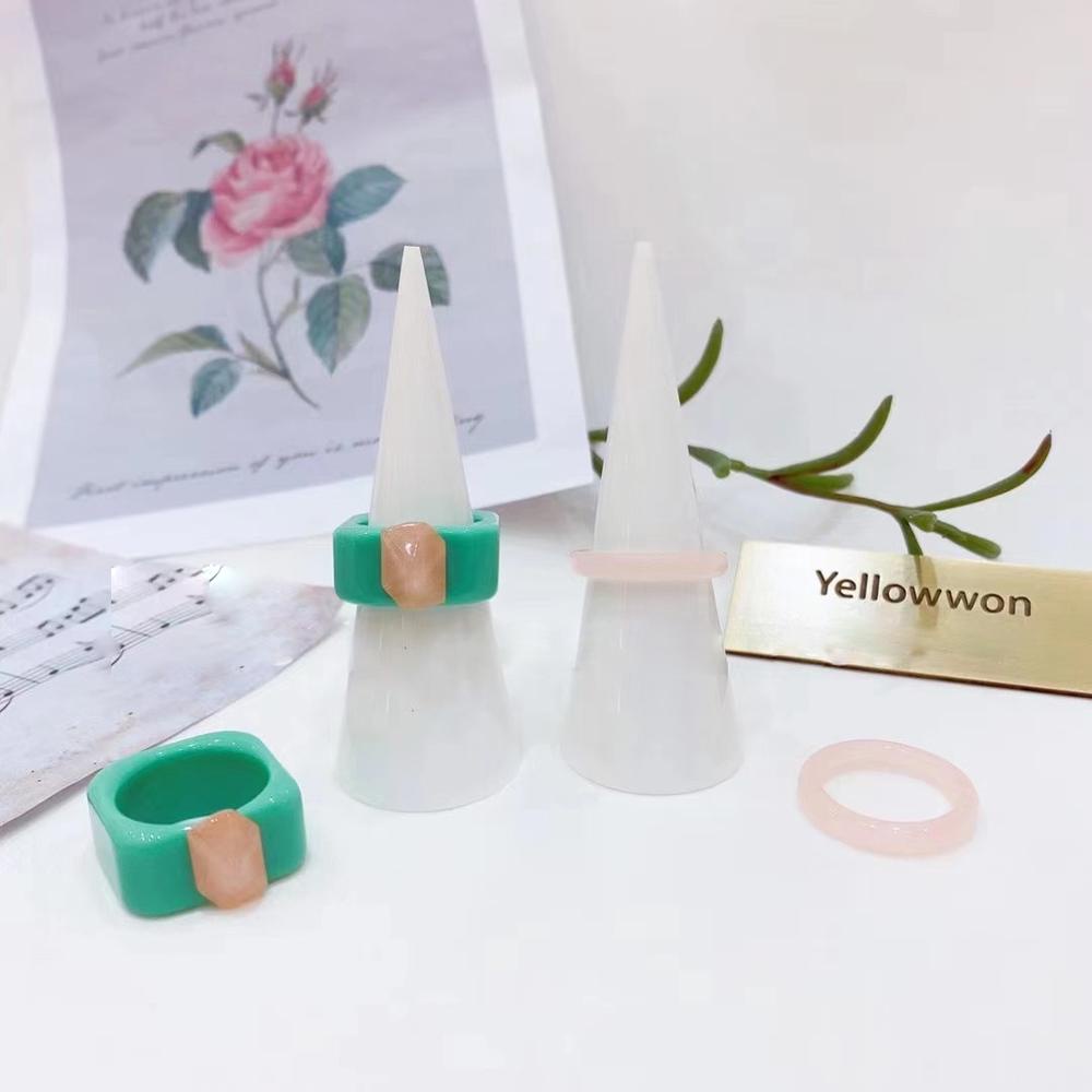 Mxbeauty Set Cincin Resin Korea Lucu Permen Warna Manis Perhiasan Fashion