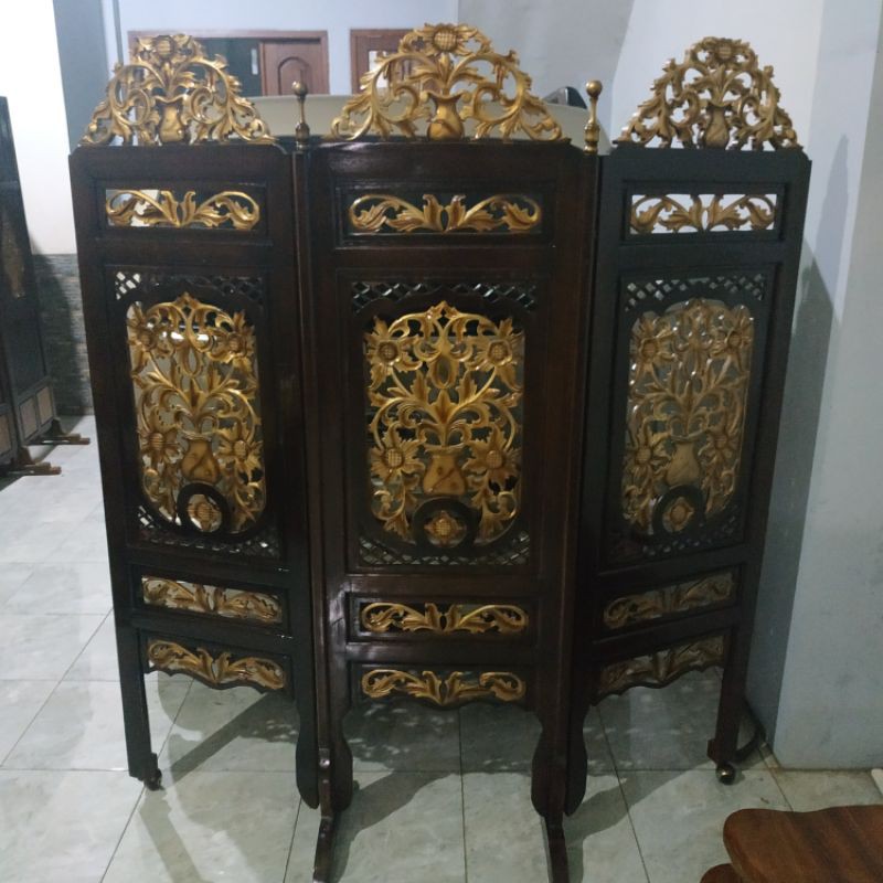 ( FREE ONGKIR JAWA ) Sketsel penyekat ruangan rono antik ukir jati