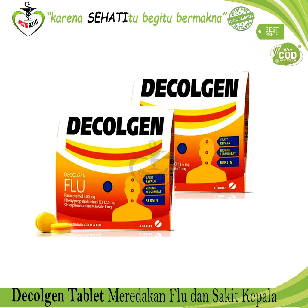 PROMO MURAH DECOLGEN ISI 4 TABLET OBAT BATUK DAN FLU