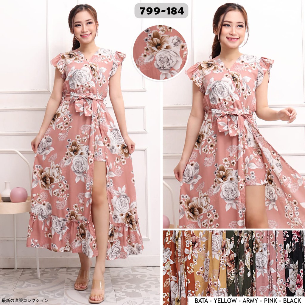 REALPIC INSTORE88 - JUMPSUIT DRESS WANITA BUNGA ZAVANNA 184