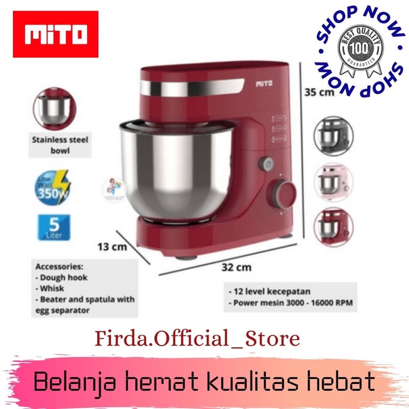 Mixer Mito MX100 Standing Stand Com MX100 Kapasitas Jumbo 5 Liter -