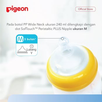 Botol Susu Pigeon Wideneck 240ml Original Nipple Peristaltic Plus