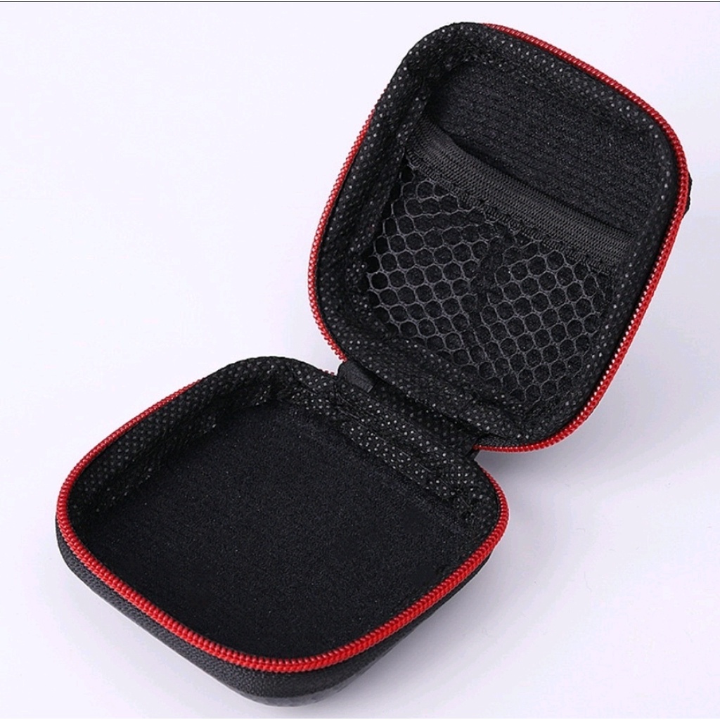 Pouch Dompet Carbon Tempat Earphone Kabel Koin Tws Charger Kunci Organizer