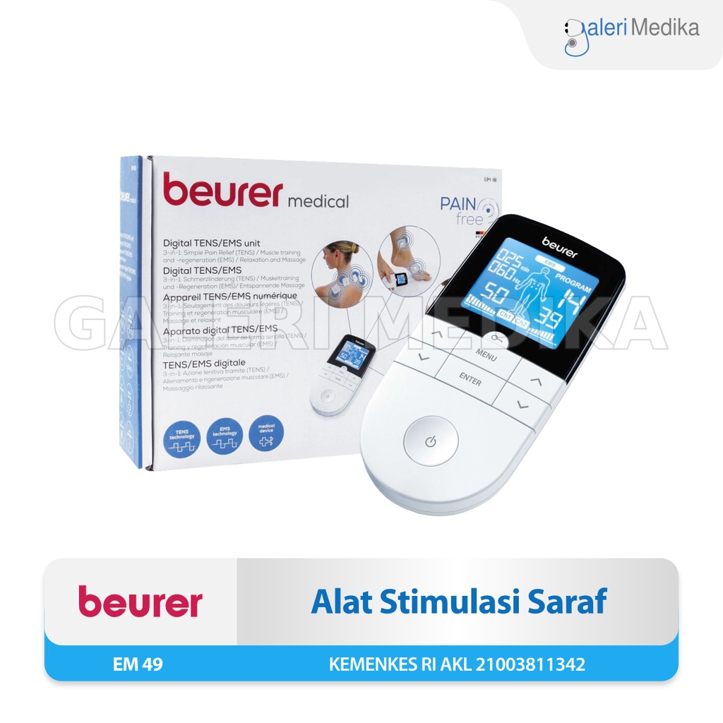 Alat Pijat Digital TENS EMS Beurer EM49 / EM 49 / EM-49 Alat Stimulasi Saraf 2 Channel