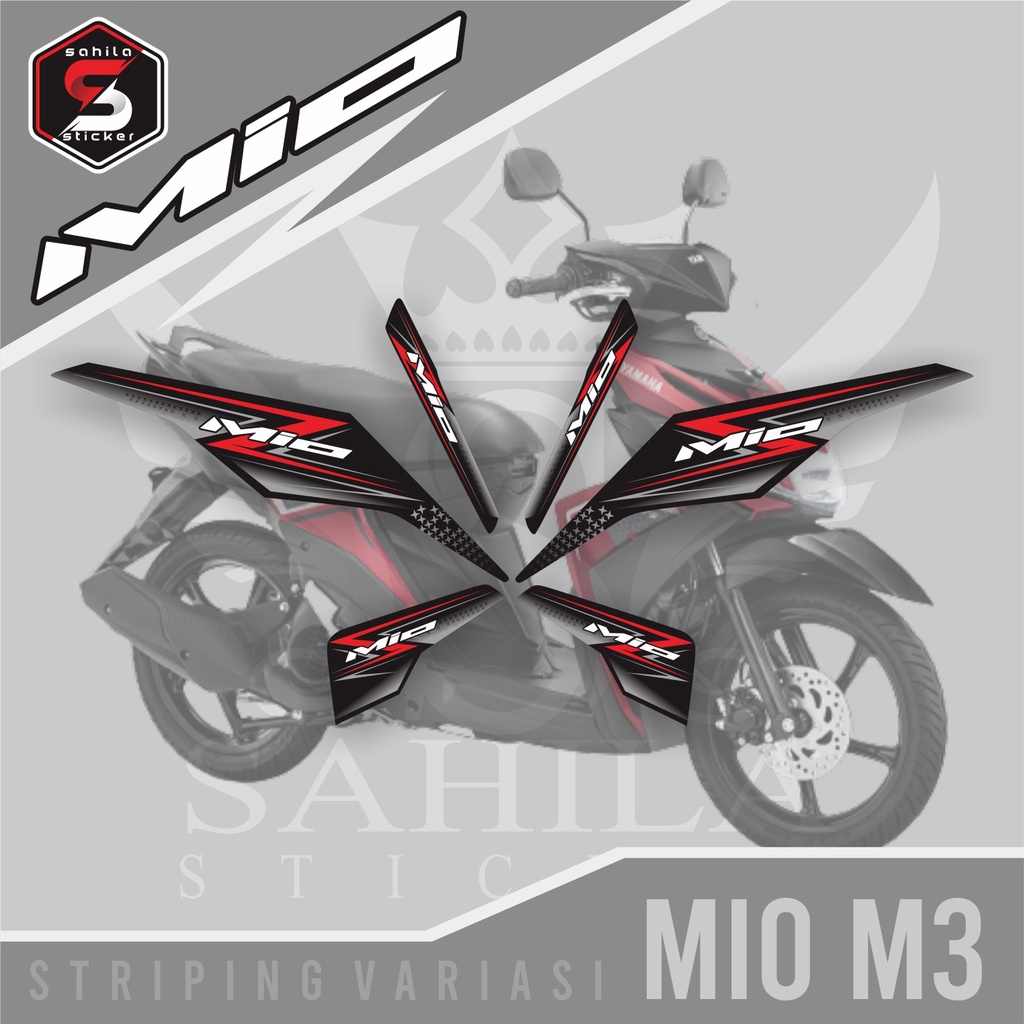 STRIPING MIO M3 / MIO M3 STRIPING VARIASI  MERAH / SAHILA 2022 001