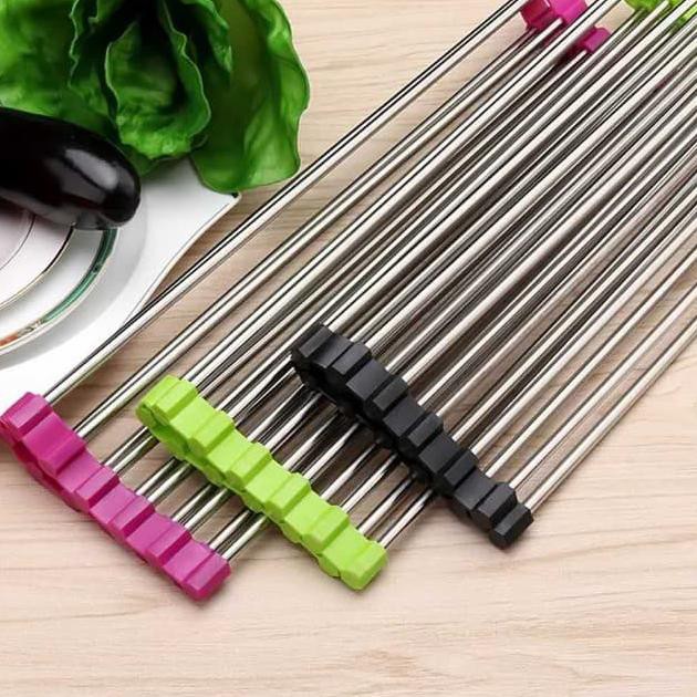 Peralatan Perlengkapan Dapur Rak piring Tempat Pengering Alas Cuci Piring Gelas Sendok Wajan Baskom