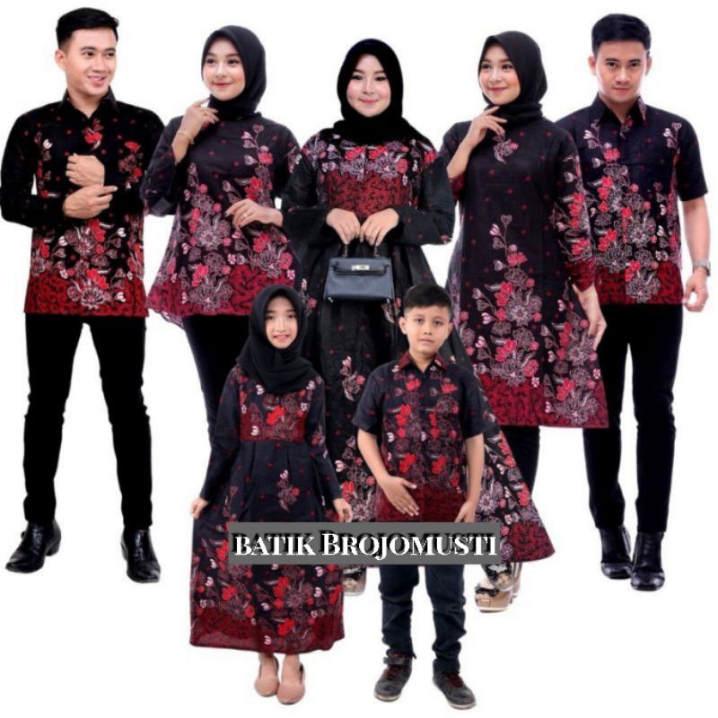 BATIK COUPLE FAMILY MOTIF BAMBU MERAH - BISA DI BELI TERPISAH