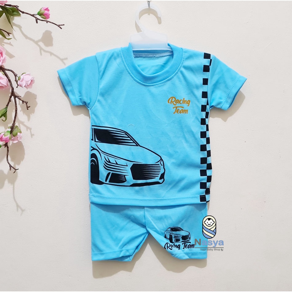 [J-009] Setelan Baju Bayi Pendek / Pakaian Laki Murah Newborn (0-6 bulan)