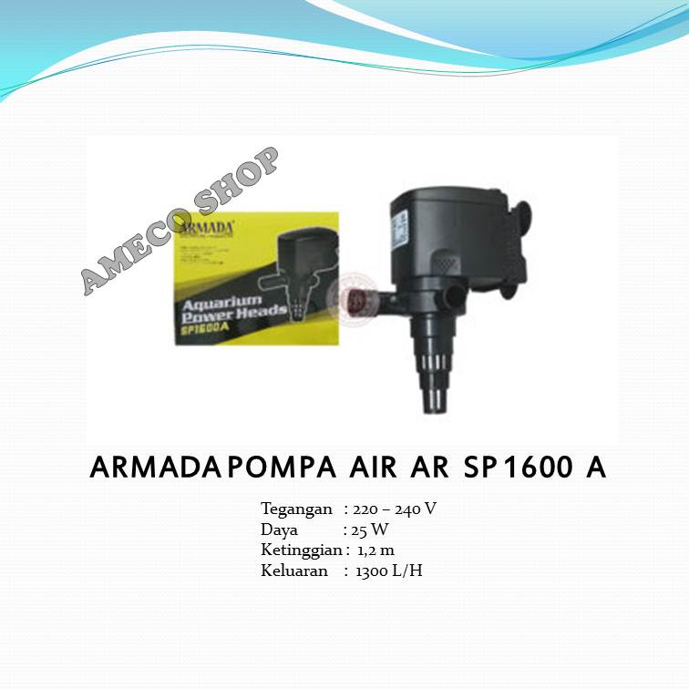 ARMADA Pompa Air Celup Aquarium AR SP  1600 A