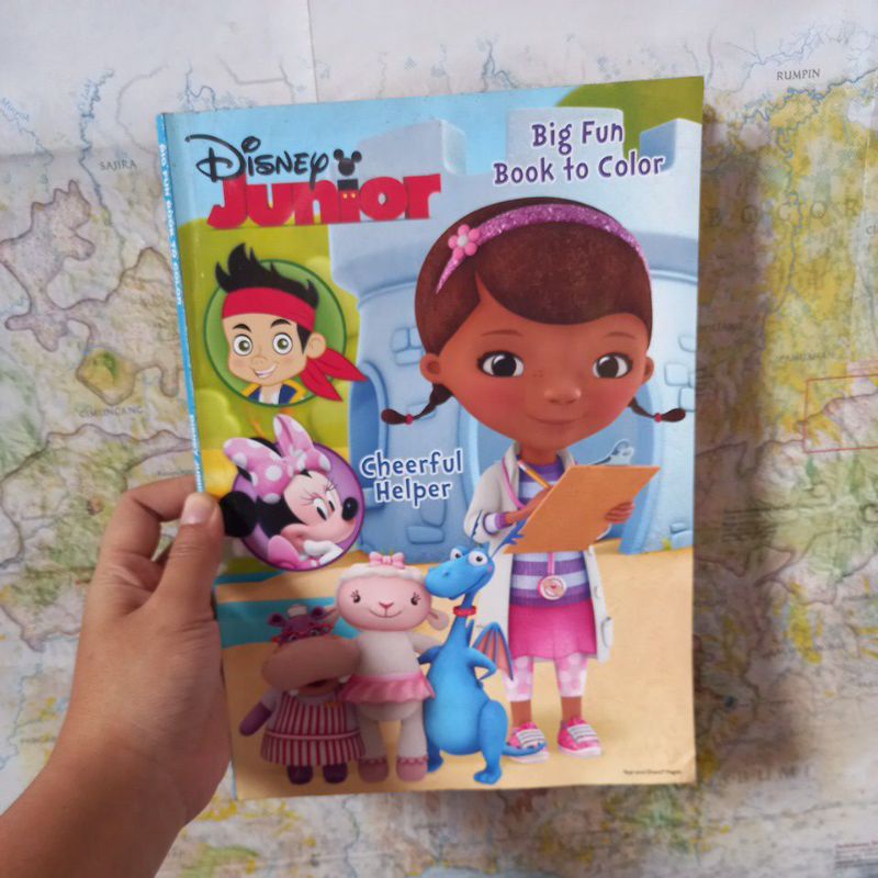 buku mewarnai BIG FUN BOOK TO COLOR DISNEY JUNIOR CHEERFUL HELPER