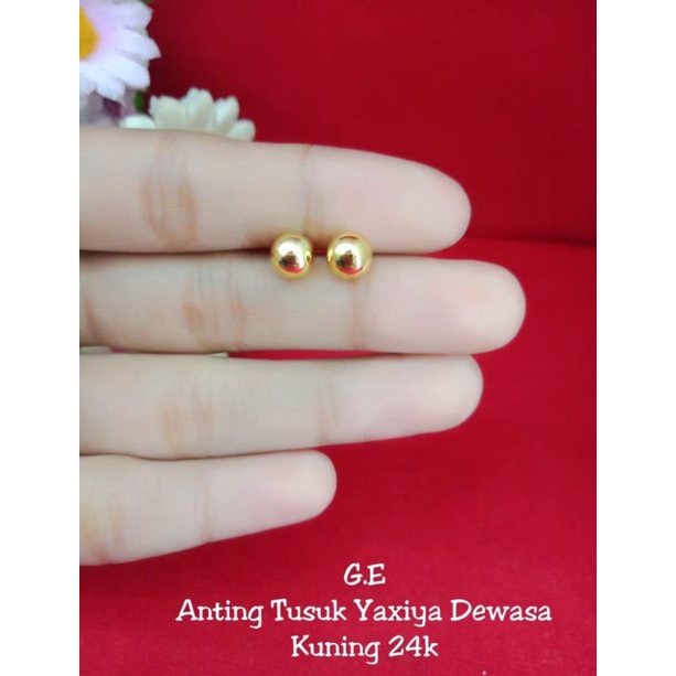 anting patem pasir jumbo lapis emas 24k