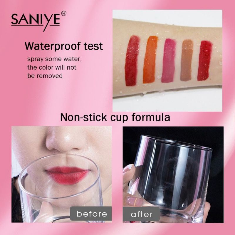 SANIYE L1181 Matte Liquid Lip Tint Lipstik Tahan Air 4g 9 warna