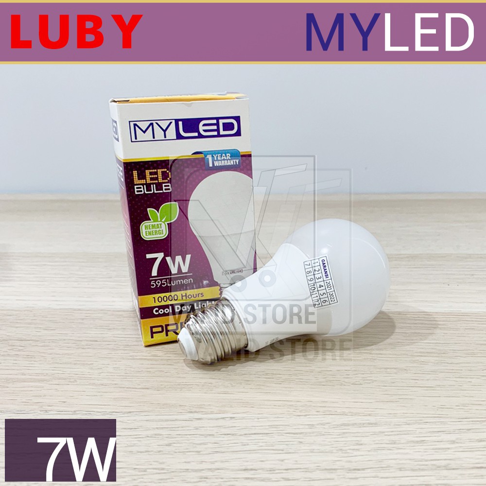 MyLed Lampu LED Bulb PREMIERE Cool White 7W / 7 Watt (Setara Lampu Pijar 60 Watt) SNI Resmi