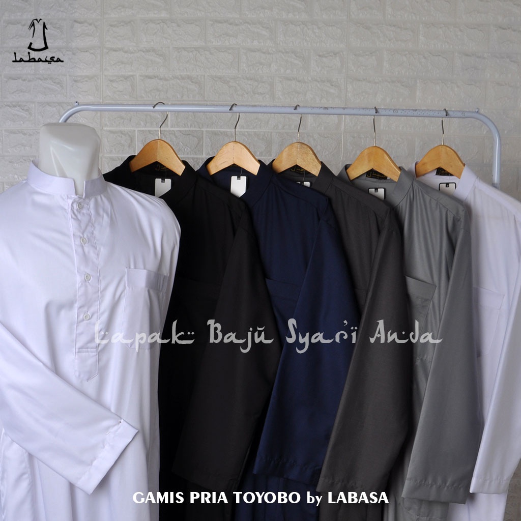 Jubah Pria Dewasa Toyobo Lengan Panjang Putih &amp; Aneka Warna | Gamis Pria Dewasa | Bisa COD