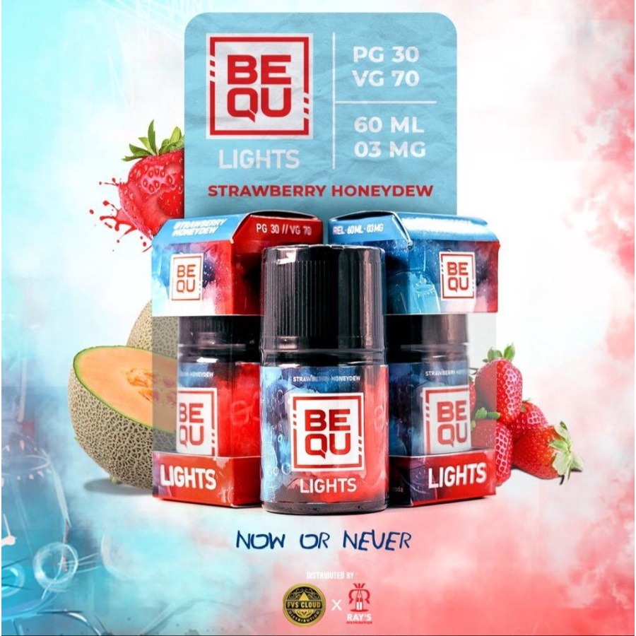 BEQU LIGHT STRAWBERRY HONEYDEW 60ML 3MG LIQUID VAPE AUTHENTIC