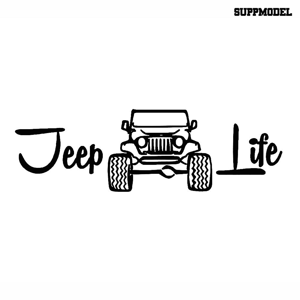 Stiker Decal Motif Tulisan Jeep Life Untuk Dekorasi Jendela / Bumper Mobil SUV / Truk