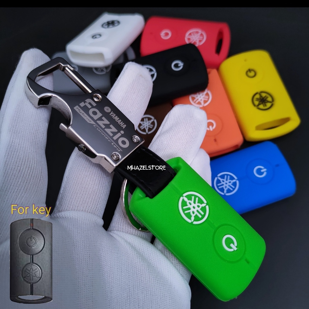 Gantungan kunci kulit sarung case cover casing remote keyless motor yamaha fazzio plus cover silicon