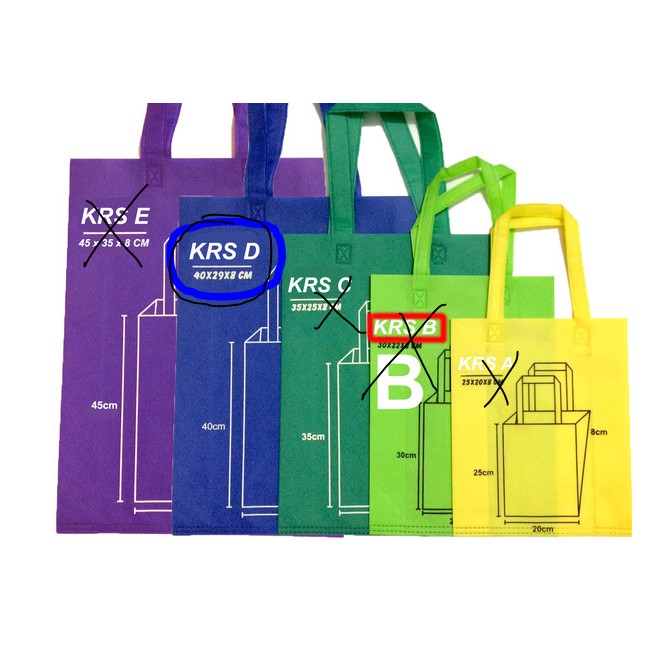 Tas Spunbond Goodie Bag Handle KRS ukuran M | Tas Kain | flashsale diskon | isi 12 pcs