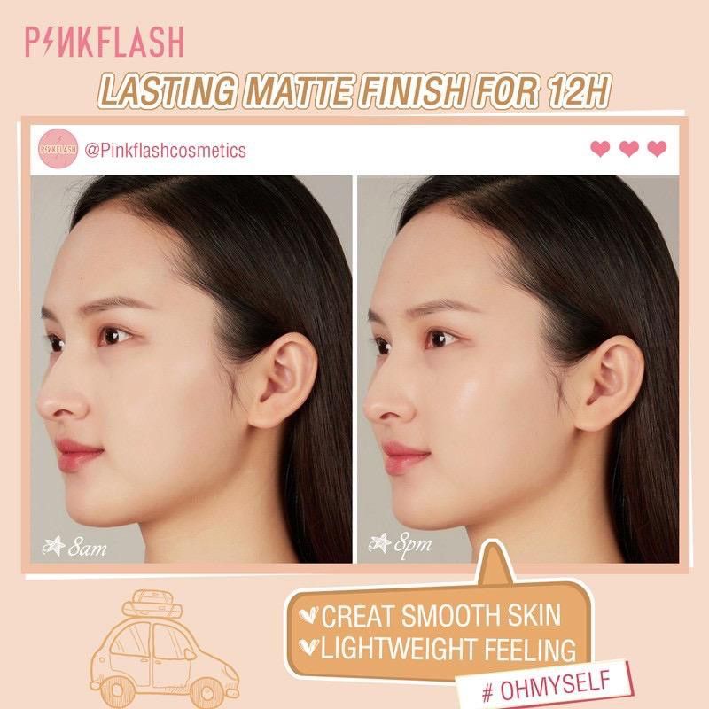 PINKFLASH Foundation Cream Matte Full Cover Tahan Air Untuk Melembabkan