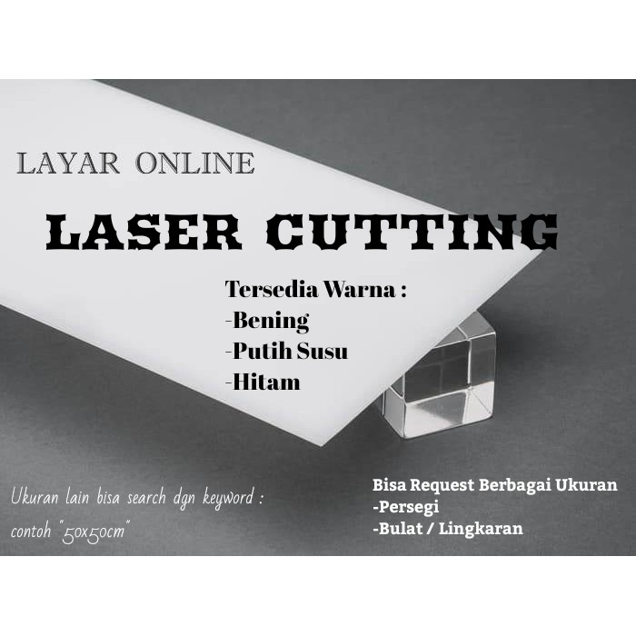 

Akrilik Laser Cutting 10mm 12.5x12.5cm Bening