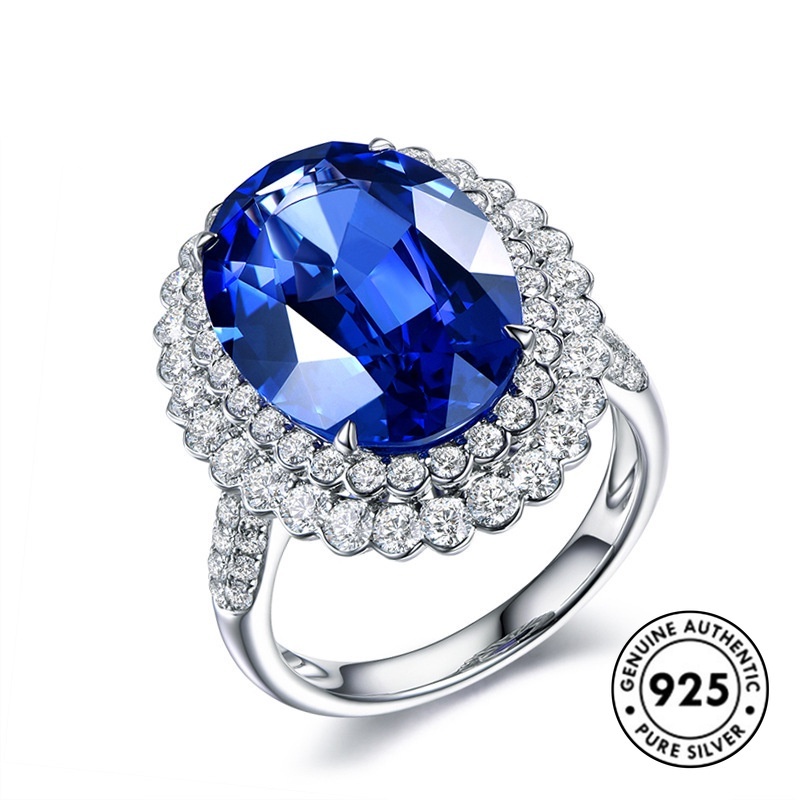 Cincin Sterling Silver 925 Model Terbuka Dengan Permata Warna-Warni Untuk Wanita