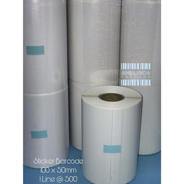 

Jual STICKER BARCODE LABEL UKURAN 100m x 50mm 1Line isi 500 / Roll Berkualitas