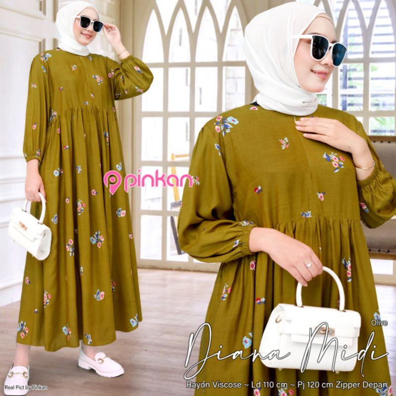 Diana Midi Dress Wanita by Pinkan